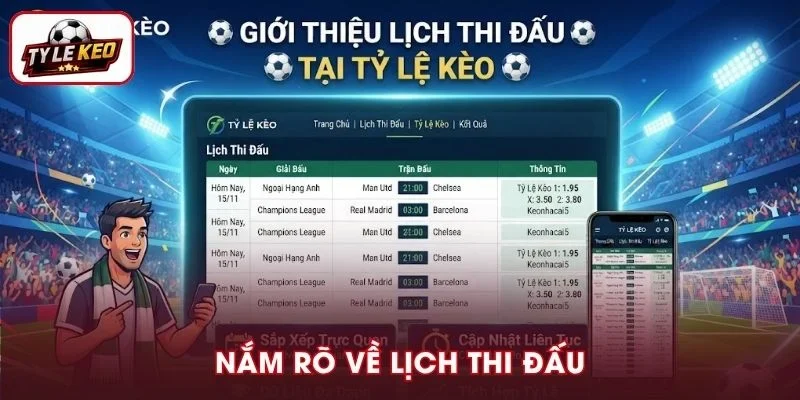 Nắm rõ về lịch thi đấu tại Tỷ Lệ Kèo
