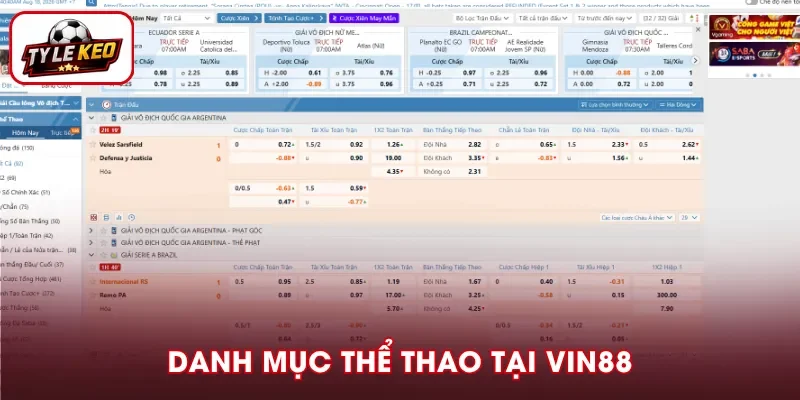 Các bộ môn thể thao nổi bật tại VIN88