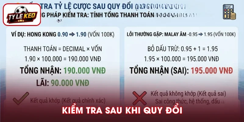 Cách kiểm tra kết quả sau khi quy đổi hiệu quả