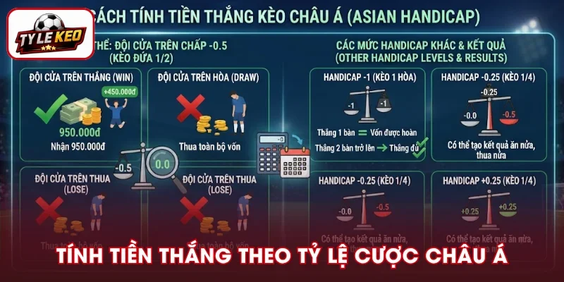 Cách tính tiền thắng theo tỷ lệ cược với kèo Handicap