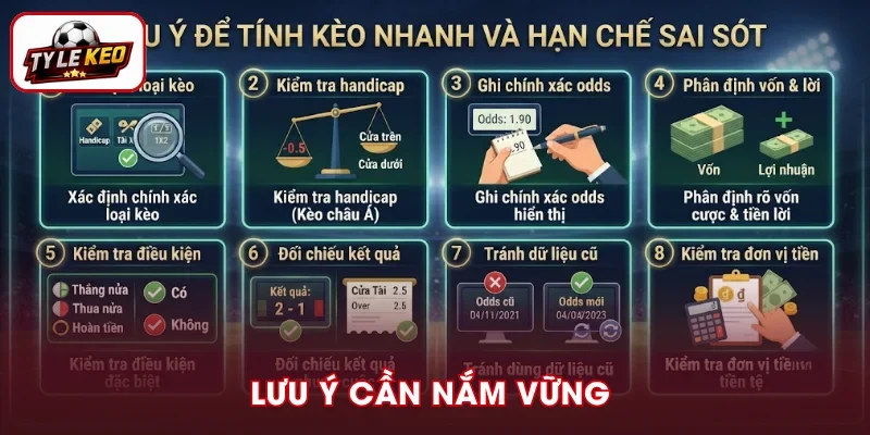 Lưu ý giúp cách tính tỷ lệ kèo bóng đá nhanh và chính xác hơn