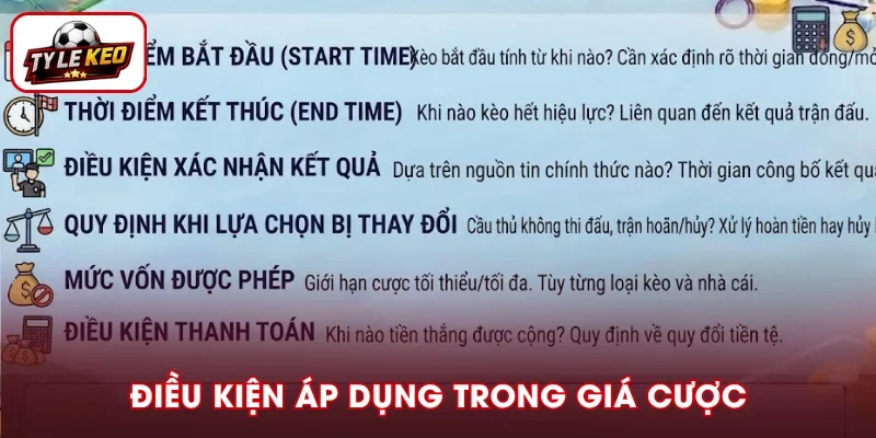Điều kiện áp dụng khi cược