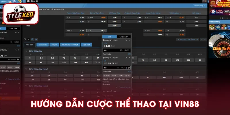 Hướng dẫn tham gia cá cược thể thao tại VIN88