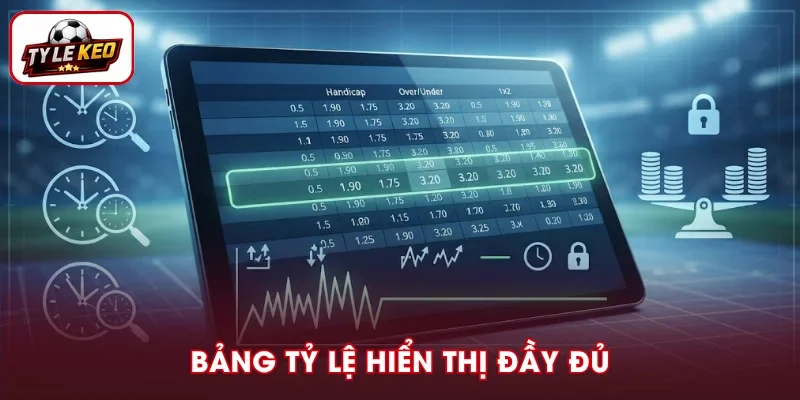 Thông tin trên bảng kèo vẫn được hiển thị