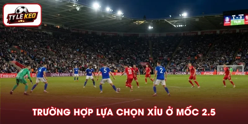 Trường hợp chọn Xỉu với mốc 2.5