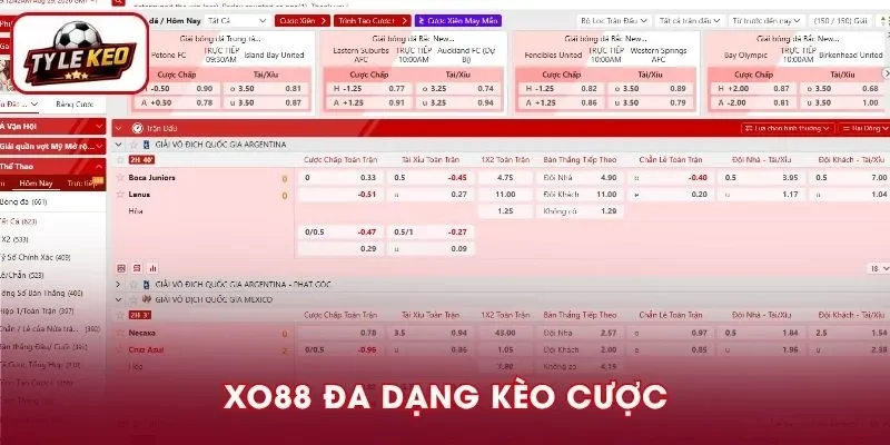Sự đa dạng về kèo cược giúp XO88 thêm sức hút